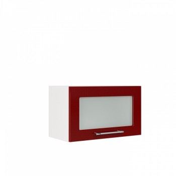 Бруклин ШВГС 600 Шкаф верхний горизонтальный со стеклом (Бетон белый/корпус Белый) в Берёзовке - beryozovka.mebel54.com | фото