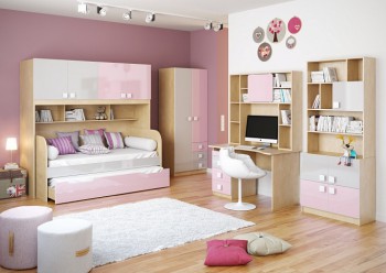 Детская комната Грэйси (Розовый/Серый/корпус Клен) в Берёзовке - beryozovka.mebel54.com | фото