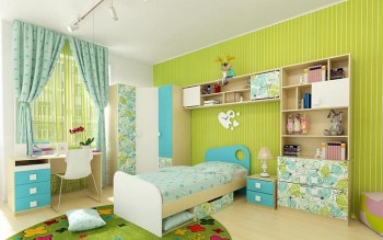 Детская комната Твит (Белый/Зеленый/корпус Клен) в Берёзовке - beryozovka.mebel54.com | фото
