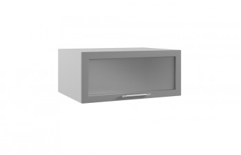 Гарда ГПГС 800 шкаф верхний горизонтальный глубокий со стеклом (Белый Эмалит/корпус Серый) в Берёзовке - beryozovka.mebel54.com | фото
