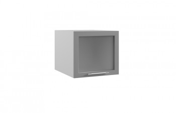 Гарда ГВПГС 500 шкаф верхний горизонтальный глубокий со стеклом высокий (Белый Эмалит/корпус Серый) в Берёзовке - beryozovka.mebel54.com | фото