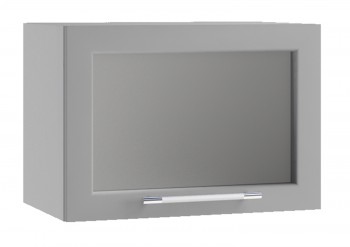Гарда ПГС 500 шкаф верхний горизонтальный со стеклом (Белый Эмалит/корпус Серый) в Берёзовке - beryozovka.mebel54.com | фото