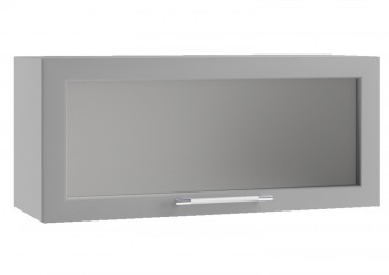 Гарда ПГС 800 шкаф верхний горизонтальный со стеклом (Белый Эмалит/корпус Серый) в Берёзовке - beryozovka.mebel54.com | фото