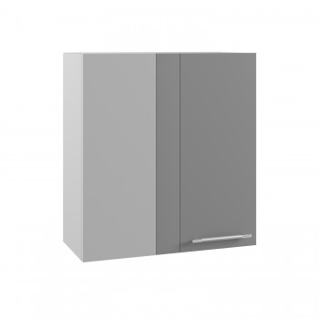 Гарда ПУ 650 шкаф верхний угловой (Белый Эмалит/корпус Серый) в Берёзовке - beryozovka.mebel54.com | фото