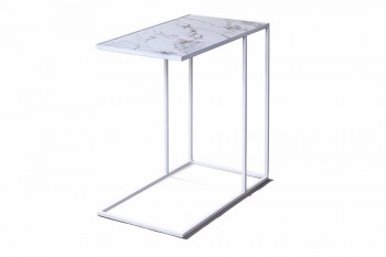 Журнальный столик Stone 018 (Прямоугольный) Металл/Керамика 500 Белый в Берёзовке - beryozovka.mebel54.com | фото
