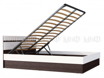 Ким кровать с подъемным механизмом 1,4 (Венге/белый глянец) в Берёзовке - beryozovka.mebel54.com | фото