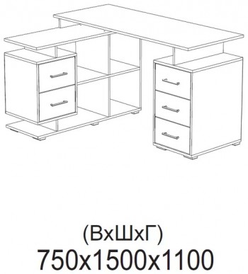 Компьютерный стол угловой СКМУ-3 белый в Берёзовке - beryozovka.mebel54.com | фото
