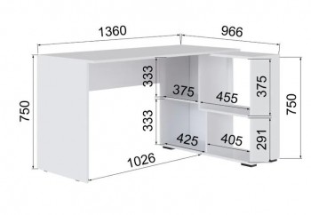 Компьютерный стол угловой СКМУ-4 белый в Берёзовке - beryozovka.mebel54.com | фото