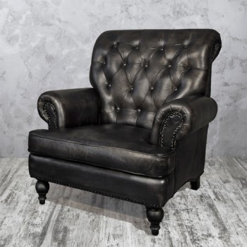 Кресло кожаное Лофт Аристократ в Берёзовке - beryozovka.mebel54.com | фото