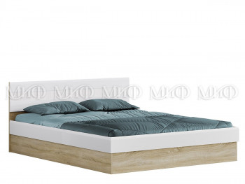 Кровать 1,6 спальня Фортуна (Дуб сонома/белый глянец) в Берёзовке - beryozovka.mebel54.com | фото