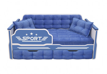 Кровать 160 серии Спорт 2 ящика 85 Синий (подушки) в Берёзовке - beryozovka.mebel54.com | фото