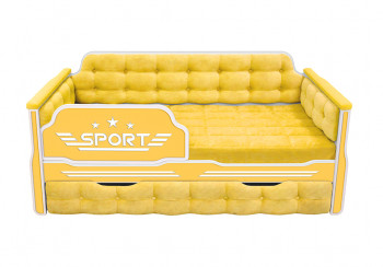 Кровать 170 серии Спорт 1 ящик 74 Жёлтый (мягкие боковые накладки) в Берёзовке - beryozovka.mebel54.com | фото