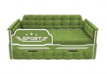 Кровать 170 серии Спорт 1 ящик 76 Зелёный (мягкие боковые накладки) в Берёзовке - beryozovka.mebel54.com | фото