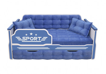 Кровать 170 серии Спорт 1 ящик 85 Синий (подушки) в Берёзовке - beryozovka.mebel54.com | фото