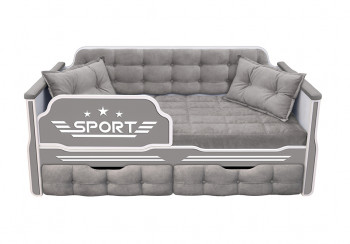 Кровать 170 серии Спорт 2 ящика 45 Серый (подушки) в Берёзовке - beryozovka.mebel54.com | фото