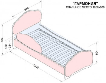 Кровать 180 Гармония 18 Бордовый (мягкий бортик) в Берёзовке - beryozovka.mebel54.com | фото