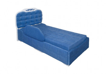 Кровать 190 Атлет Lux 29 Синий (мягкий бортик) в Берёзовке - beryozovka.mebel54.com | фото