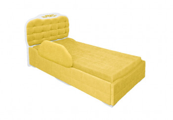 Кровать 190 Атлет Lux 74 Жёлтый (мягкий бортик) в Берёзовке - beryozovka.mebel54.com | фото