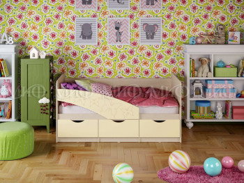 Кровать Бабочки 1,6м (Ваниль матовый) в Берёзовке - beryozovka.mebel54.com | фото