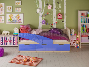 Кровать детская 1,6м Дельфин (Синий металлик) в Берёзовке - beryozovka.mebel54.com | фото