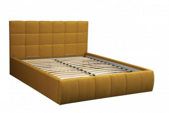 Кровать "Диана" ш. 1400 (Н=1010мм) (жаккард горчица) в Берёзовке - beryozovka.mebel54.com | фото
