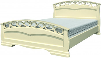 Кровать Грация-1 из массива сосны 1400*2000 Слоновая кость в Берёзовке - beryozovka.mebel54.com | фото