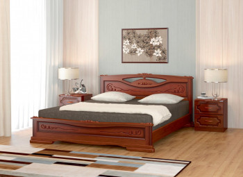 Кровать Карина-7 из массива сосны 1400*2000 Орех в Берёзовке - beryozovka.mebel54.com | фото