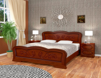 Кровать Карина-8 из массива сосны 1200*2000 Орех в Берёзовке - beryozovka.mebel54.com | фото