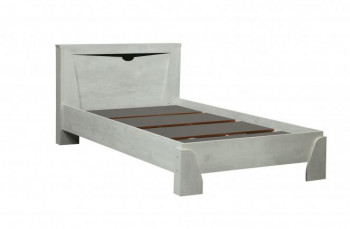 Кровать одинарная 33.07 с настилом "Лючия" (ш. 900)/(бетон пайн белый / венге / белый) в Берёзовке - beryozovka.mebel54.com | фото