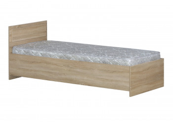 Кровать одинарная 800-2 без матраса (прямые спинки) Дуб Сонома в Берёзовке - beryozovka.mebel54.com | фото