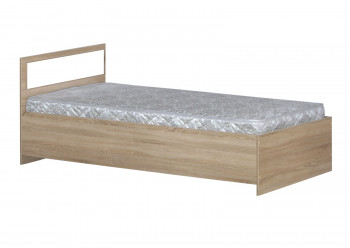 Кровать одинарная 900-2 без матраса (прямые спинки) Дуб Сонома в Берёзовке - beryozovka.mebel54.com | фото