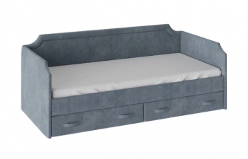 Кровать с мягкой обивкой и ящиками «Кантри» Тип 1 (900) (Замша синяя) в Берёзовке - beryozovka.mebel54.com | фото