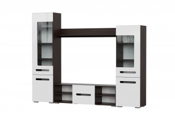 Мебель для гостиной МГС 6 (Исполнение 1/Венге/Белый глянец) в Берёзовке - beryozovka.mebel54.com | фото