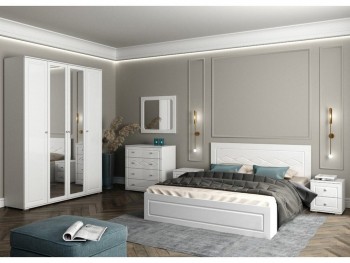 Модульная спальня Барселона (Белый/Белый глянец) в Берёзовке - beryozovka.mebel54.com | фото