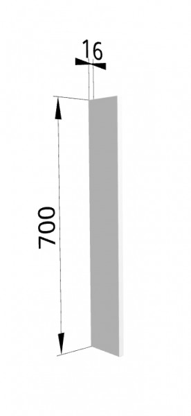 Панель торцевая ПТ 400 Ройс (для шкафа торцевого верхнего) Белый софт в Берёзовке - beryozovka.mebel54.com | фото