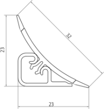 Плинтус LB-23, L=3000мм, травертин римский в Берёзовке - beryozovka.mebel54.com | фото