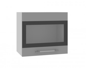 Ройс ВПГСФ 500 Шкаф верхний горизонтальный со стеклом с фотопечатью высокий (Графит софт/корпус Серый) в Берёзовке - beryozovka.mebel54.com | фото