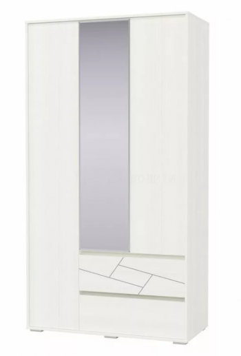 Шкаф 3-х дверный с ящиками Аделина 1200 Рамух белый в Берёзовке - beryozovka.mebel54.com | фото
