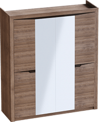 Шкаф четырехдверный Соренто с комплектом полок (3 шт)Дуб стирлинг/Кофе структурный матовый в Берёзовке - beryozovka.mebel54.com | фото