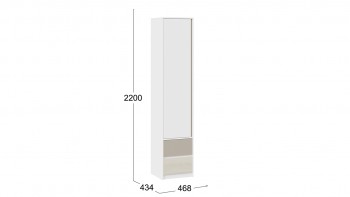 Шкаф для белья комбинированный «Сканди» Дуб Гарден/Белый/Глиняный серый в Берёзовке - beryozovka.mebel54.com | фото