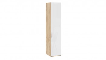 Шкаф для белья с 1 глухой дверью «Эмбер» Яблоня Беллуно/Белый глянец в Берёзовке - beryozovka.mebel54.com | фото