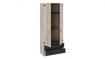 Шкаф для одежды комбинированный «Окланд» (Фон Черный/Дуб Делано) в Берёзовке - beryozovka.mebel54.com | фото