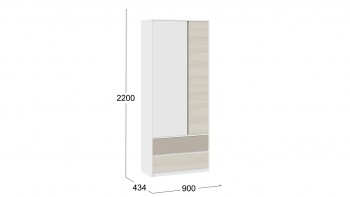 Шкаф для одежды комбинированный «Сканди» Дуб Гарден/Белый/Глиняный серый в Берёзовке - beryozovka.mebel54.com | фото