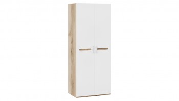 Шкаф для одежды с 2-мя дверями «Фьюжн» Дуб Делано/Белый глянец в Берёзовке - beryozovka.mebel54.com | фото