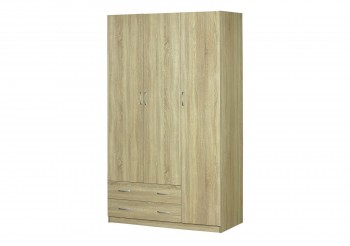 Шкаф для платья и белья 3-х дверный без зеркала Дуб Сонома в Берёзовке - beryozovka.mebel54.com | фото
