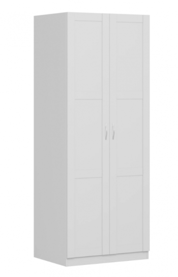 Шкаф двухдверный Пегас сборный белый в Берёзовке - beryozovka.mebel54.com | фото