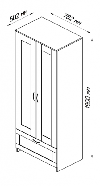 Шкаф двухдверный Сириус с 1 ящиком белый в Берёзовке - beryozovka.mebel54.com | фото