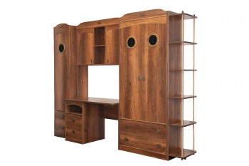 Шкаф комбинированный для белья с иллюминатором «Навигатор» (Дуб Каньон) в Берёзовке - beryozovka.mebel54.com | фото