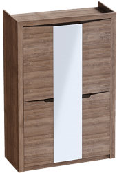 Шкаф трехдверный Соренто Дуб стирлинг/Кофе структурный матовый в Берёзовке - beryozovka.mebel54.com | фото