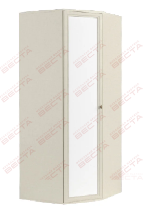 Шкаф угловой МДФ 930 с зеркалом Белый в Берёзовке - beryozovka.mebel54.com | фото